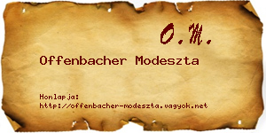 Offenbacher Modeszta névjegykártya
