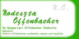 modeszta offenbacher business card